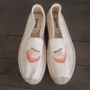 Soludos Peach Embroidered Espadrilles Sand Size 6 NEW